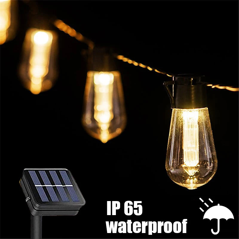 Variant image for Solar String Lights - Waterproof Retro Edison Bulbs for Outdoor Party Decor-1