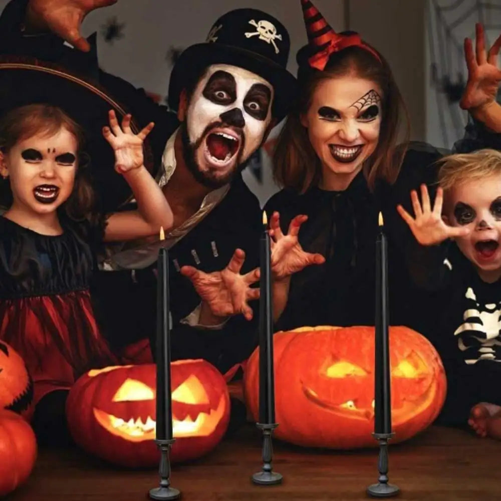 PhantomGlow - Remote-Controlled Black LED Candles for Haunted Evenings