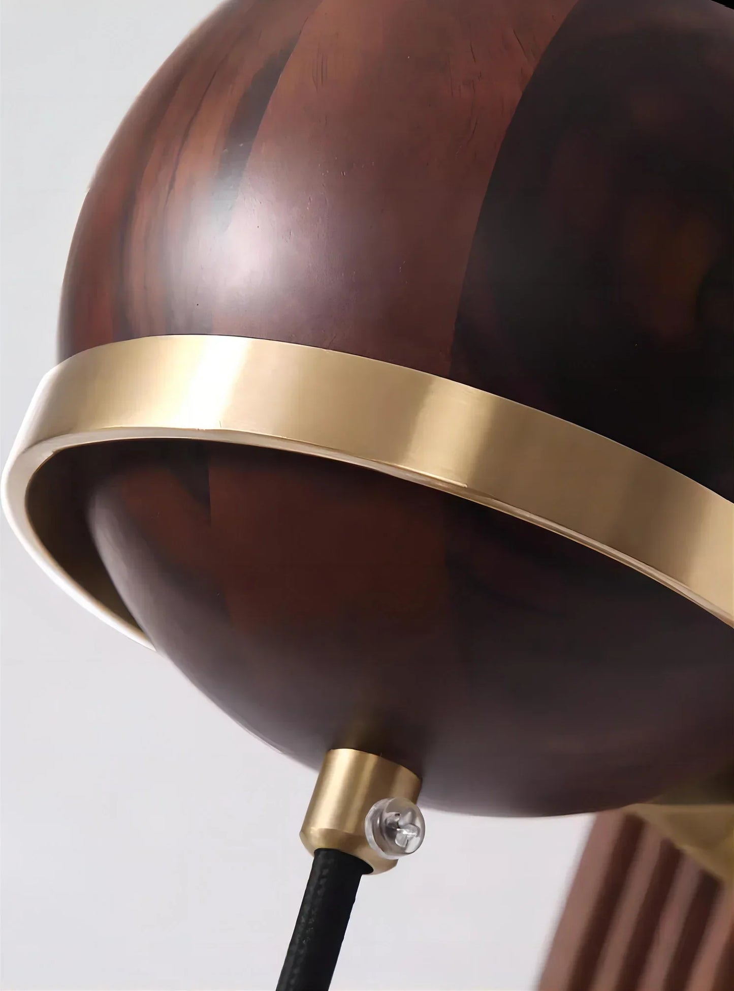 LuxeSphere – Chic Walnut Wall Lamp in Spherical Form