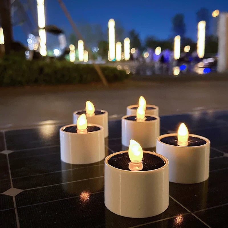 Solarglow - 6-Piece Flameless Solar Flickering LED Candles for Outdoor Ambiance-5