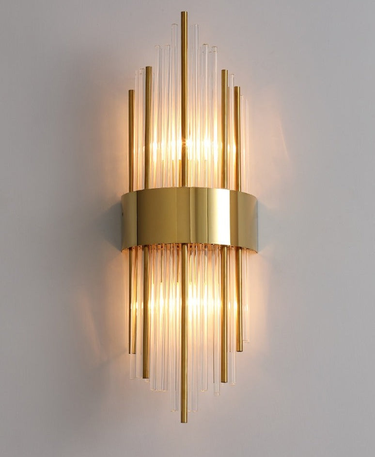 RadiantCrown – Gold Crystal Wall Lamp with Durable Build