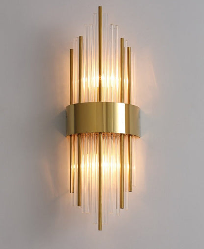 RadiantCrown – Gold Crystal Wall Lamp with Durable Build