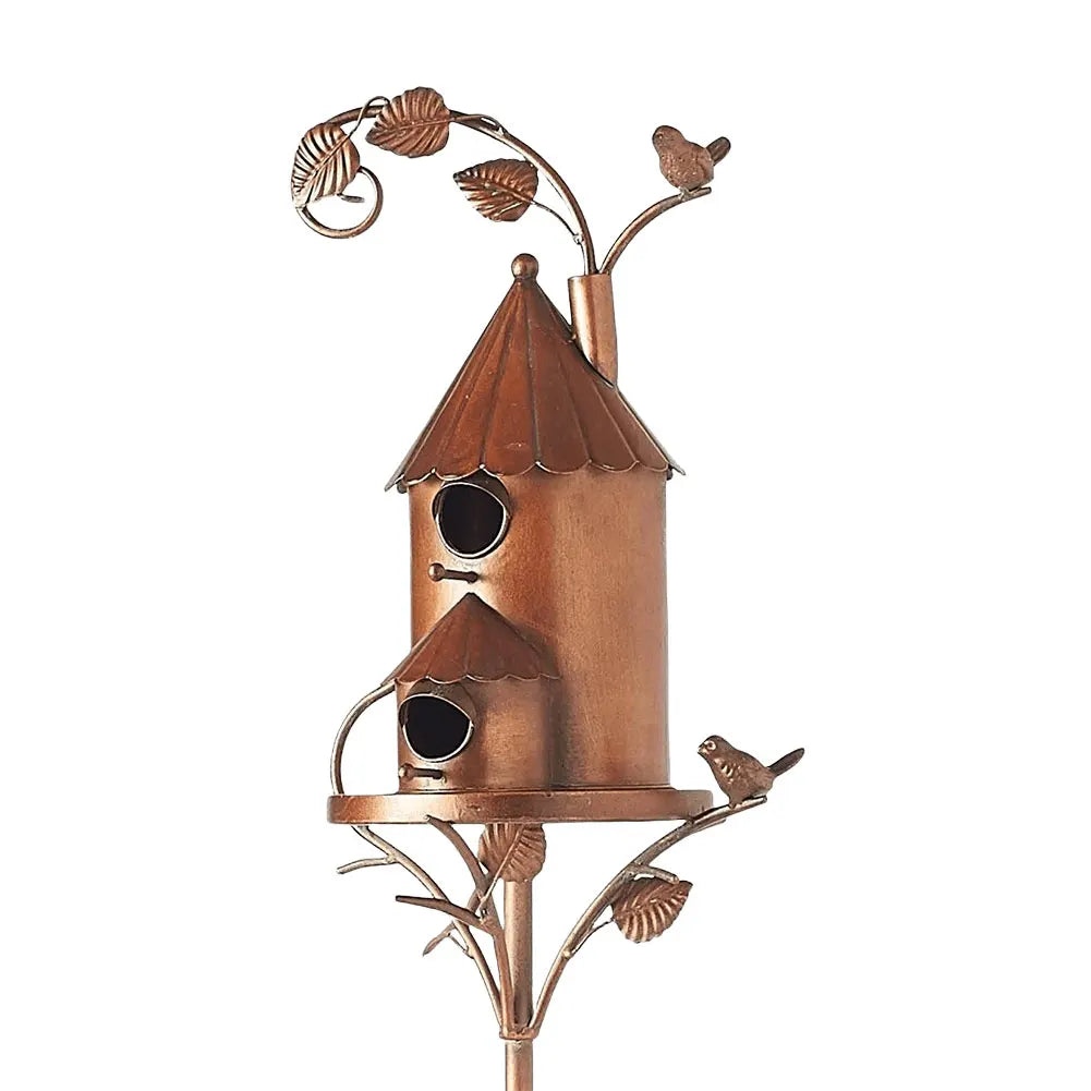 Variant image for Elegant Metal Birdhouse with Pole for Garden Decoration – Durable and Weather-Resistant Bird House for Outdoor Spaces-1