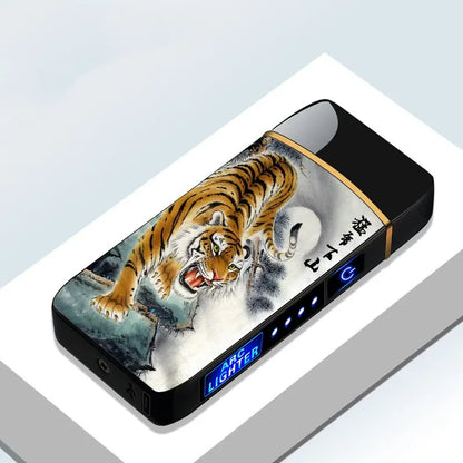 Variant image for Rechargeable USB Plasma Lighter with Windproof Double Arch Flame – Stylish Metal Design for Indoor and Outdoor Use-16