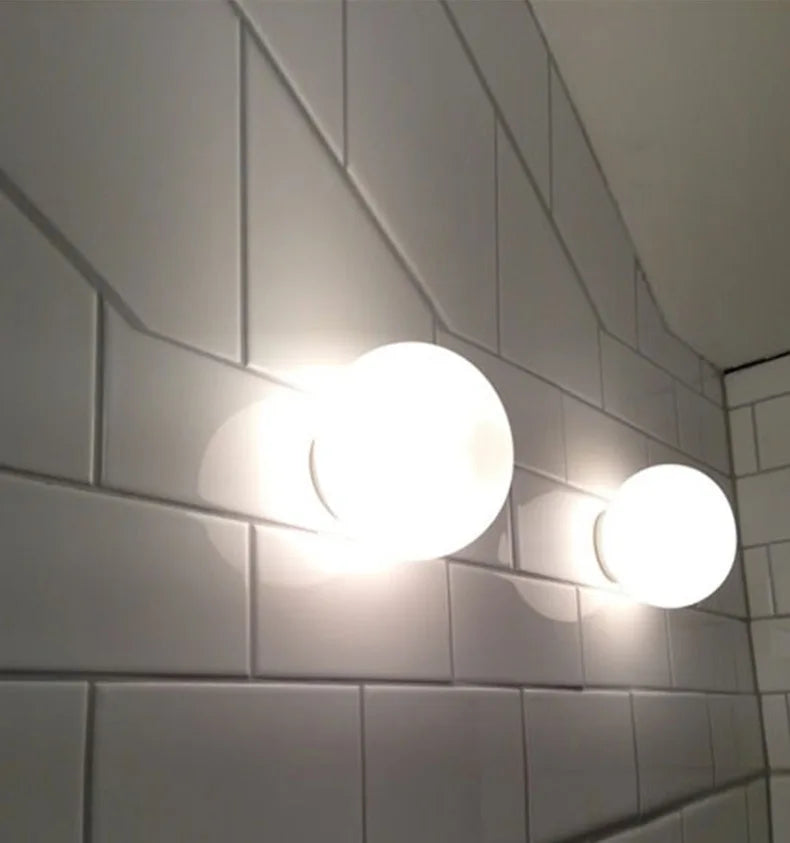 GlaciaLuxe – Minimalist Wall Lamp with Glass Stone Design