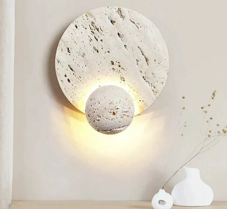 GraniteGlow - Round Stone Wall Fixture