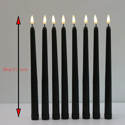PhantomGlow - Remote-Controlled Black LED Candles for Haunted Evenings