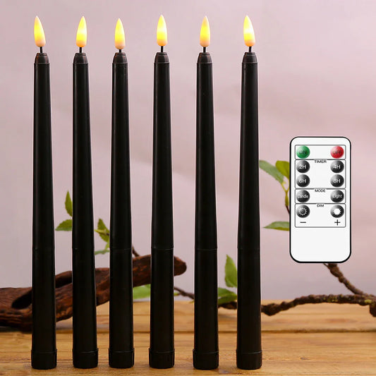 PhantomGlow - Remote-Controlled Black LED Candles for Haunted Evenings