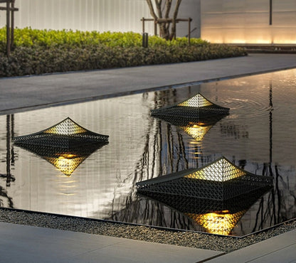 Modern Semi-Pyramid Solar Lights Outdoor with Intelligent Sensor & IP65 Waterproof-5