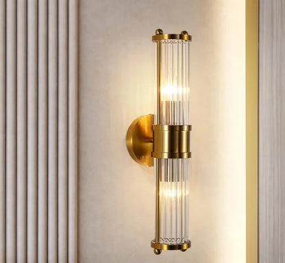 BrilluxGlow – Stylish Crystal and Brass Wall Light