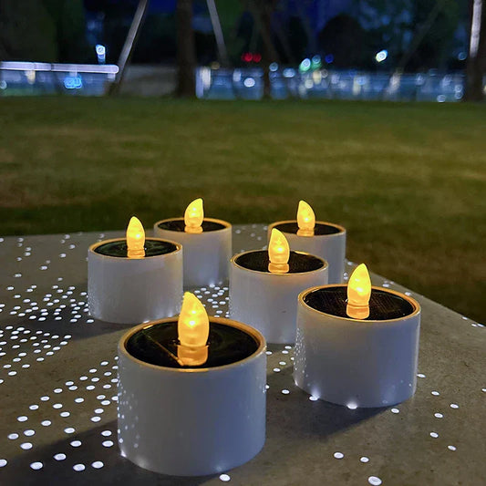 Solarglow - 6-Piece Flameless Solar Flickering LED Candles for Outdoor Ambiance-1