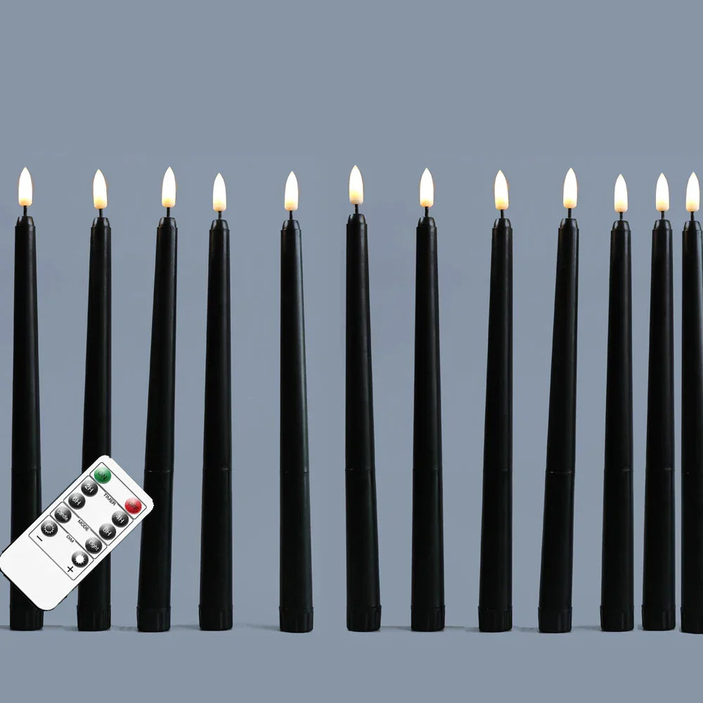 PhantomGlow - Remote-Controlled Black LED Candles for Haunted Evenings