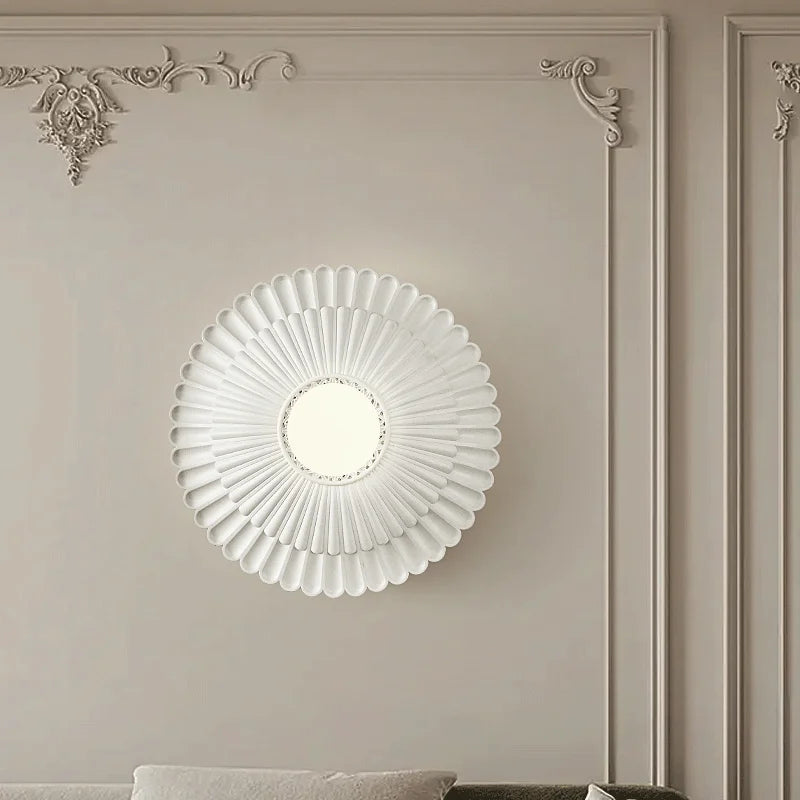 LaitGlow – French Round Milk White Wall Lamp for Elegant Spaces