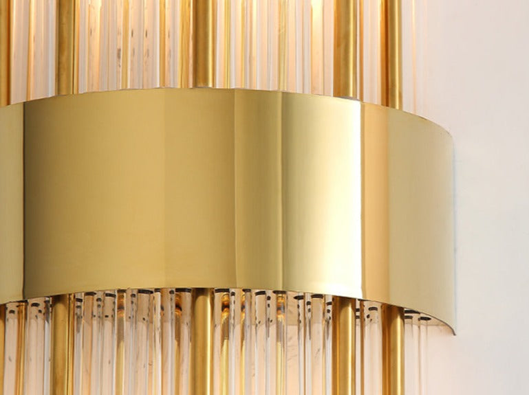 RadiantCrown – Gold Crystal Wall Lamp with Durable Build