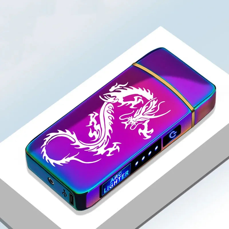 Variant image for Rechargeable USB Plasma Lighter with Windproof Double Arch Flame – Stylish Metal Design for Indoor and Outdoor Use-18