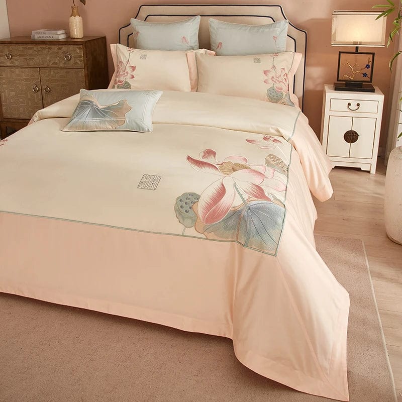 FloralLotus - Egyptian Cotton Duvet Set