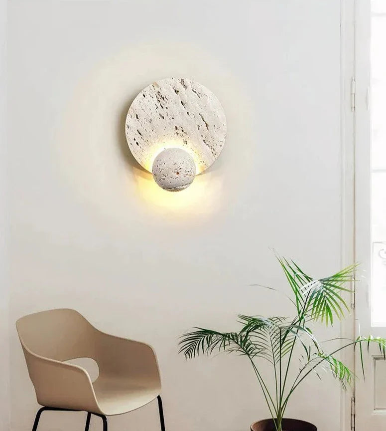 GraniteGlow - Round Stone Wall Fixture
