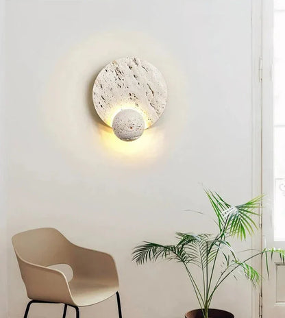 GraniteGlow - Round Stone Wall Fixture