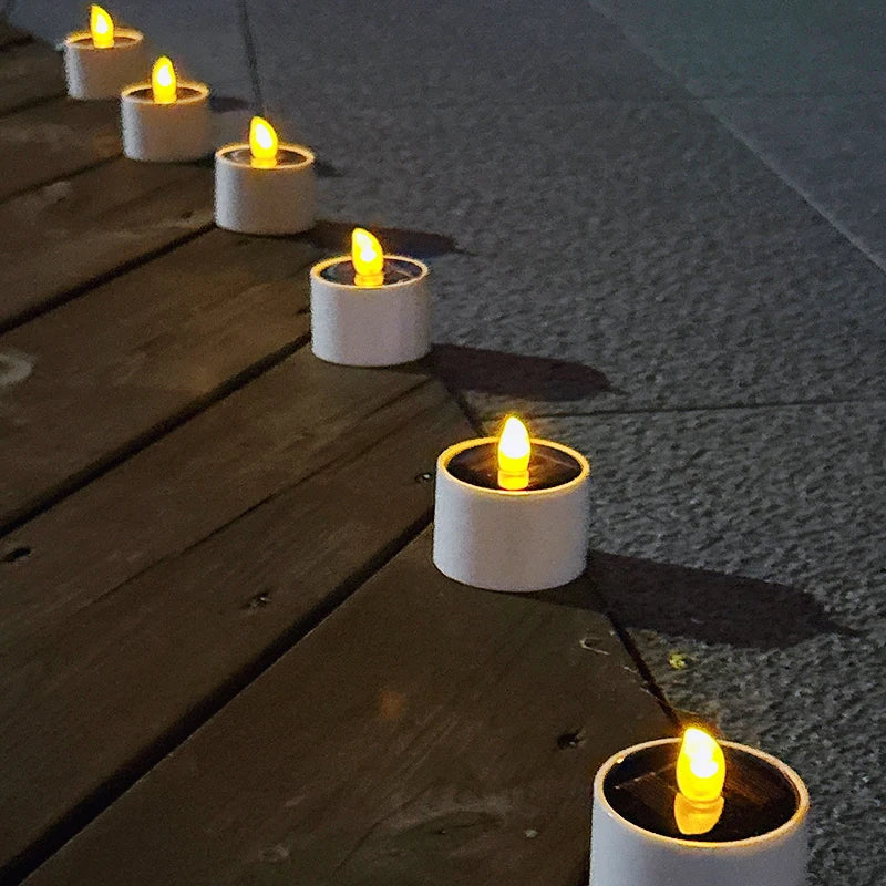 Solarglow - 6-Piece Flameless Solar Flickering LED Candles for Outdoor Ambiance-3