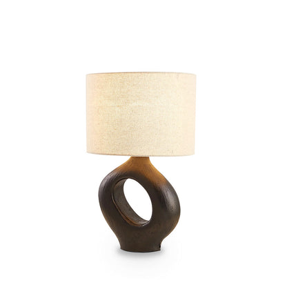 SculptGlow – Harpiks Bordlampe med Blødt Linned Skærm