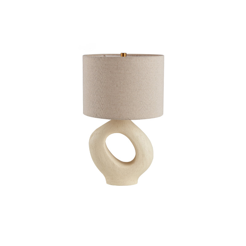 SculptGlow – Harpiks Bordlampe med Blødt Linned Skærm