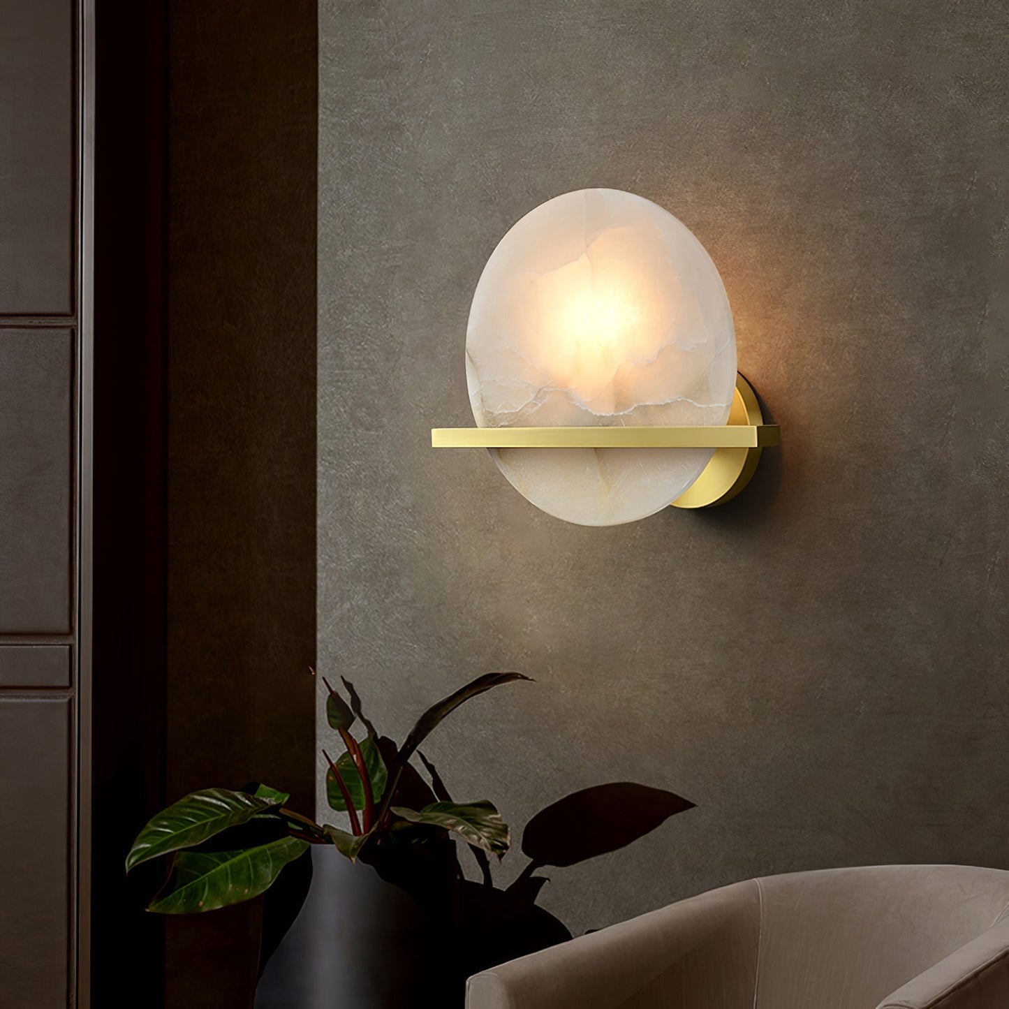 MarbleAura – Lampada da Parete in Marmo Lussuosa per Stile Classico