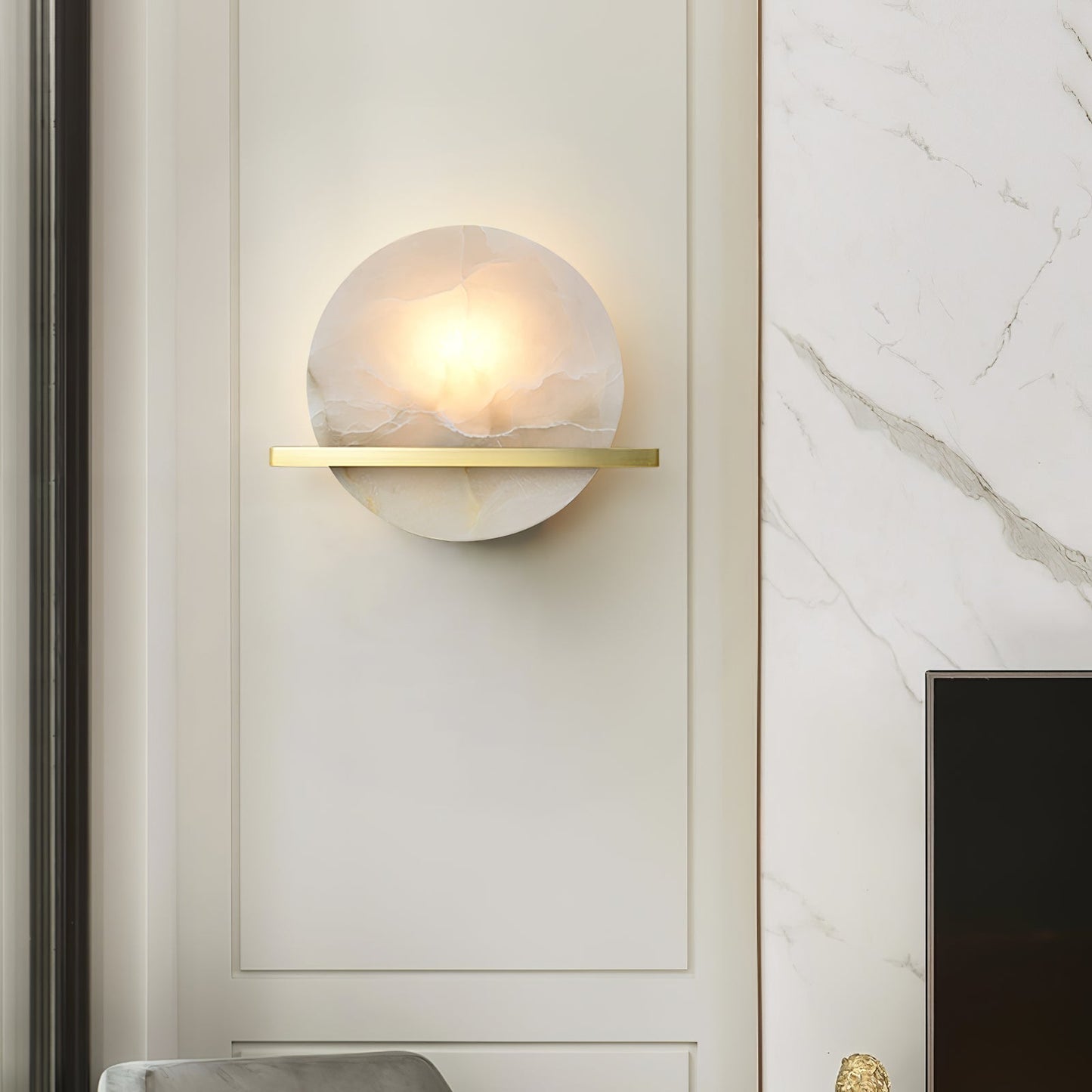 MarbleAura – Lampada da Parete in Marmo Lussuosa per Stile Classico