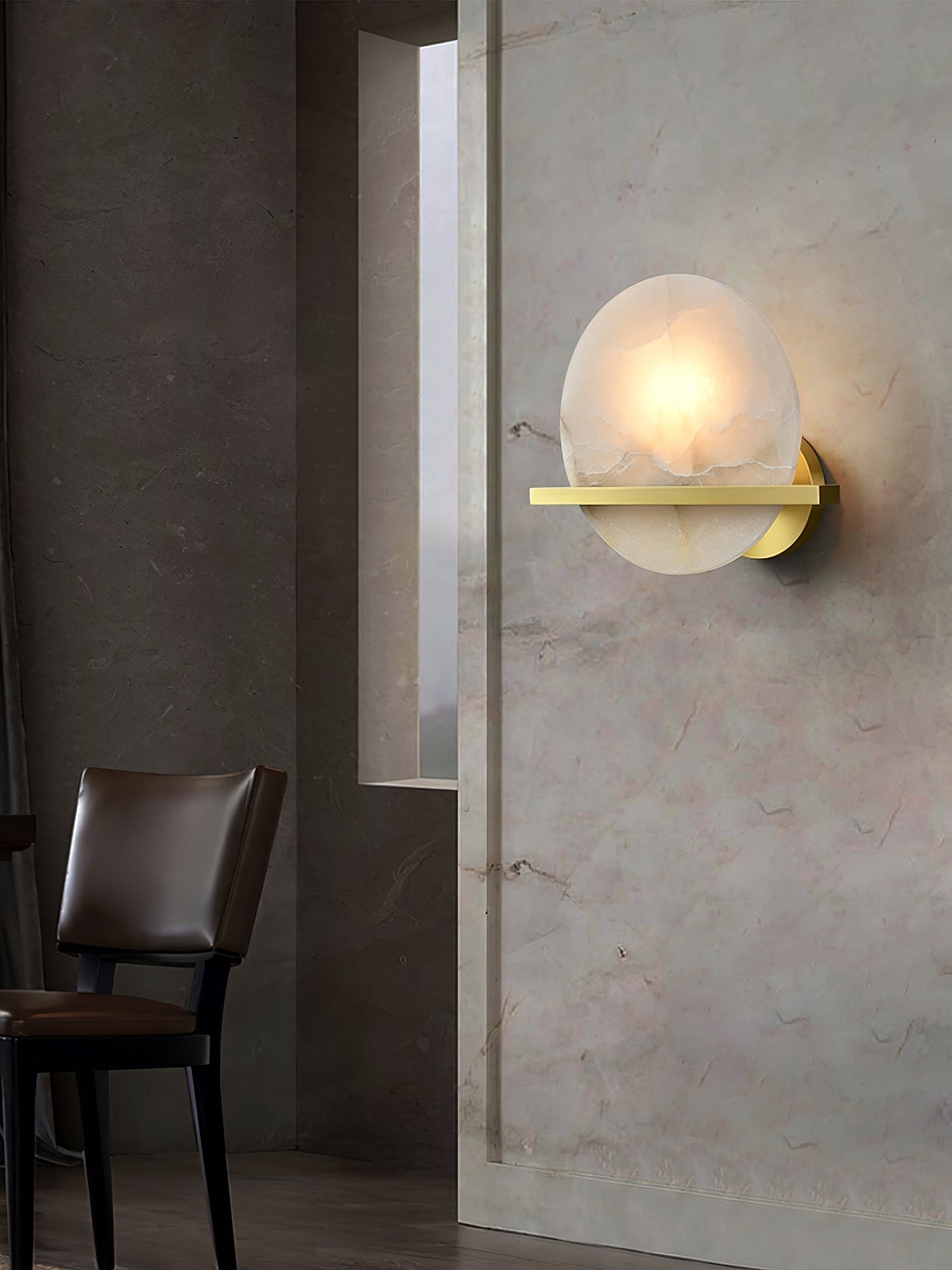 MarbleAura – Lampada da Parete in Marmo Lussuosa per Stile Classico