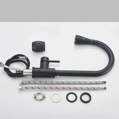 ObsidianFlow – Stylish Pull-Down Kitchen Tap