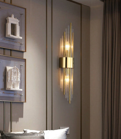 RadiantCrown – Gold Crystal Wall Lamp with Durable Build