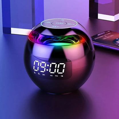 Multifunctional Bluetooth Alarm Clock Speaker with LED Display and Colorful Night Light – 2200mAh Battery-2