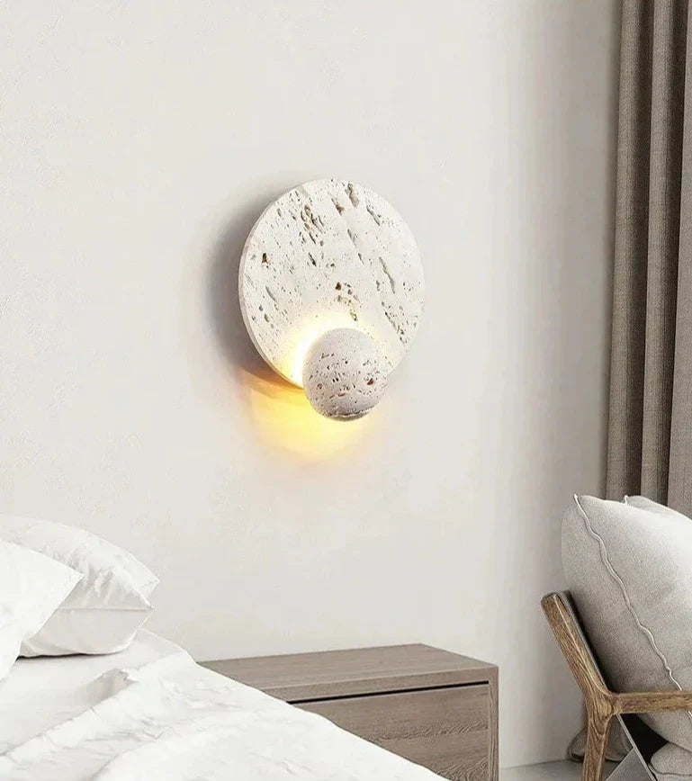 GraniteGlow - Round Stone Wall Fixture