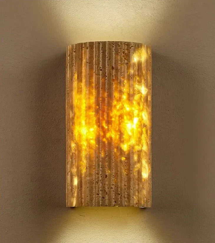 TravertineLuxe – Travertine Wall Lamp for Elegant Interiors