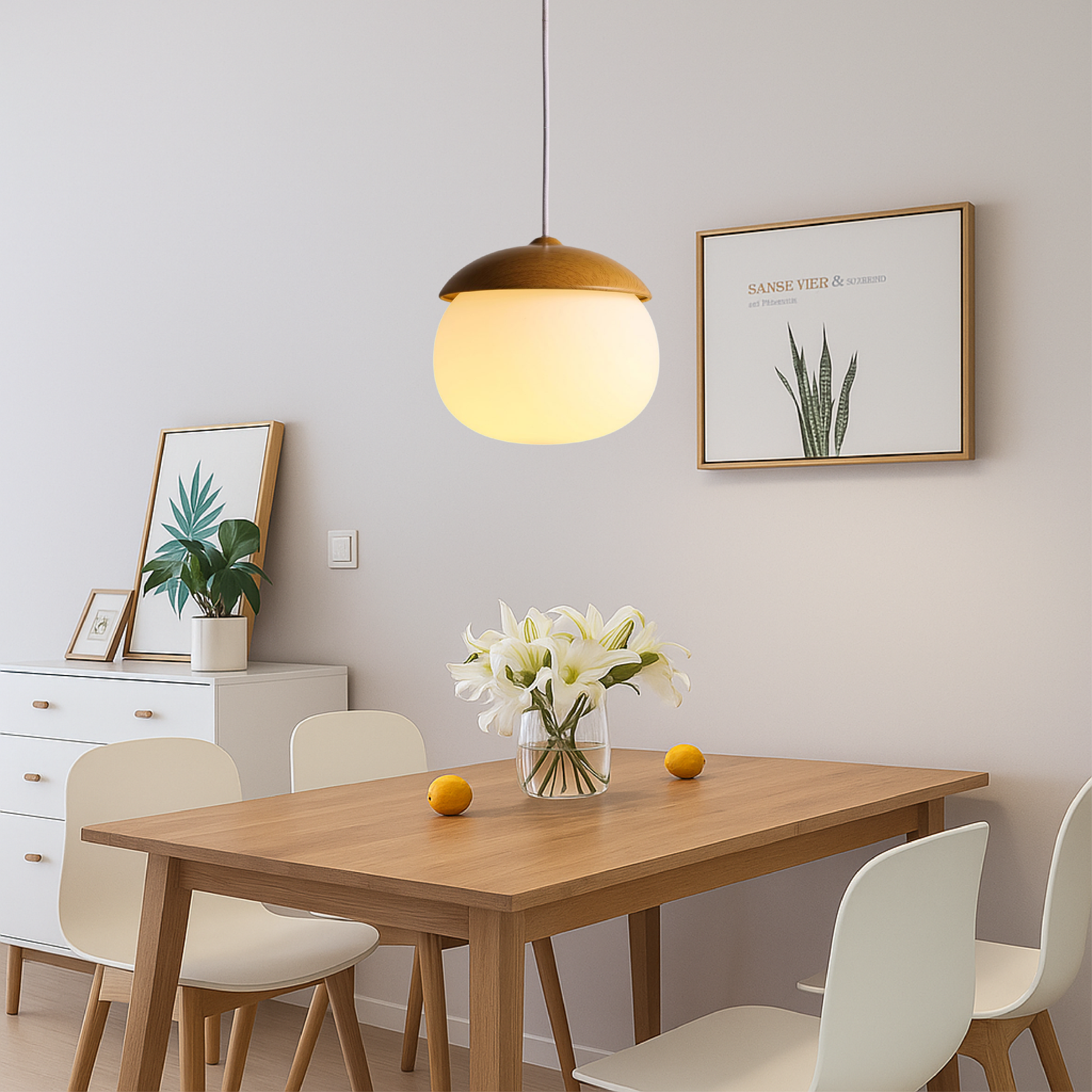 Scandinavian wooden pendant lamp 1