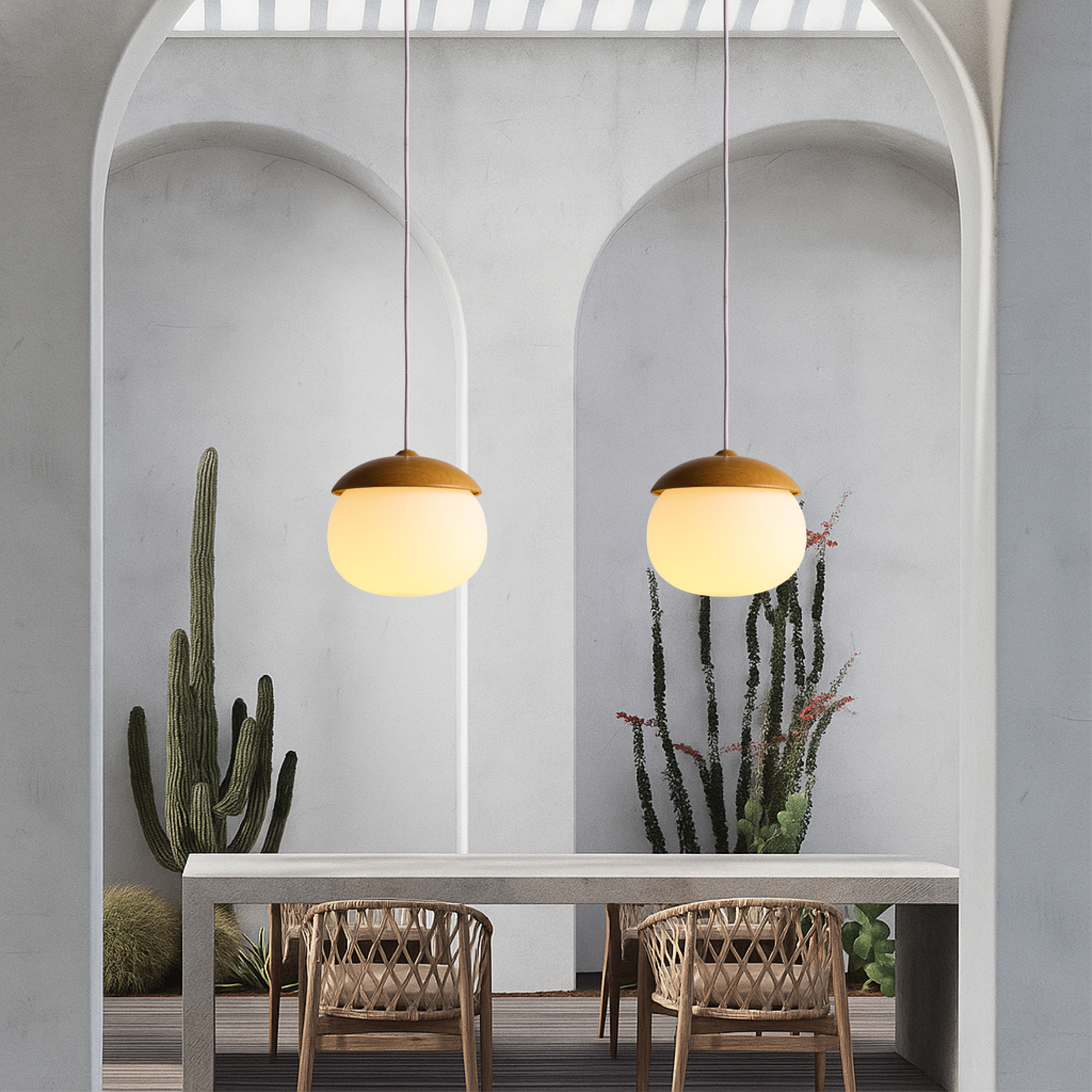 Scandinavian wooden pendant lamp 3