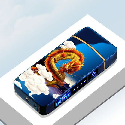 Variant image for Rechargeable USB Plasma Lighter with Windproof Double Arch Flame – Stylish Metal Design for Indoor and Outdoor Use-15