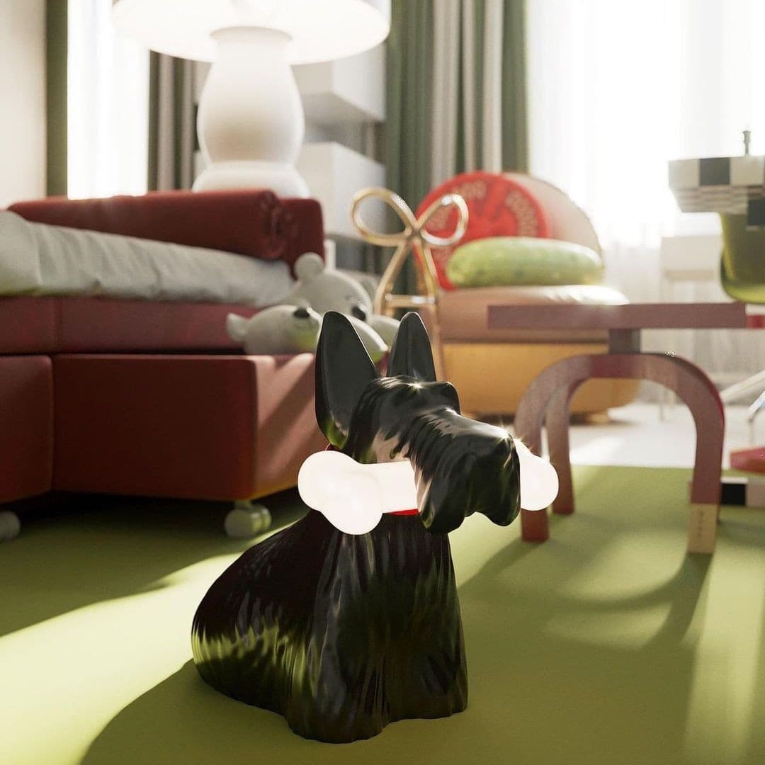 PuppyShine – Lámpara de Mesa LED de Perro Scottie Juguetón