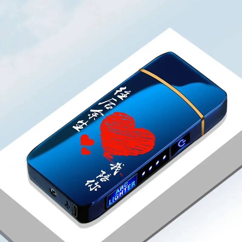 Variant image for Rechargeable USB Plasma Lighter with Windproof Double Arch Flame – Stylish Metal Design for Indoor and Outdoor Use-5