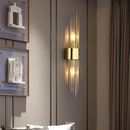 RadiantCrown – Gold Crystal Wall Lamp with Durable Build