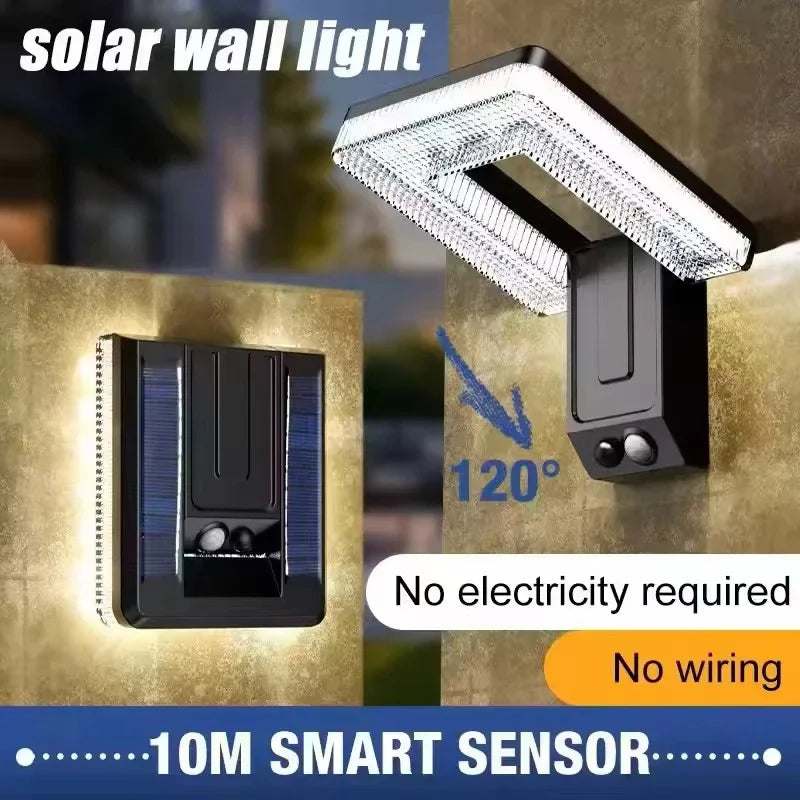Solar Wall Lights Outdoor - Motion Sensor LED Light, Waterproof & Adjustable 120°-2
