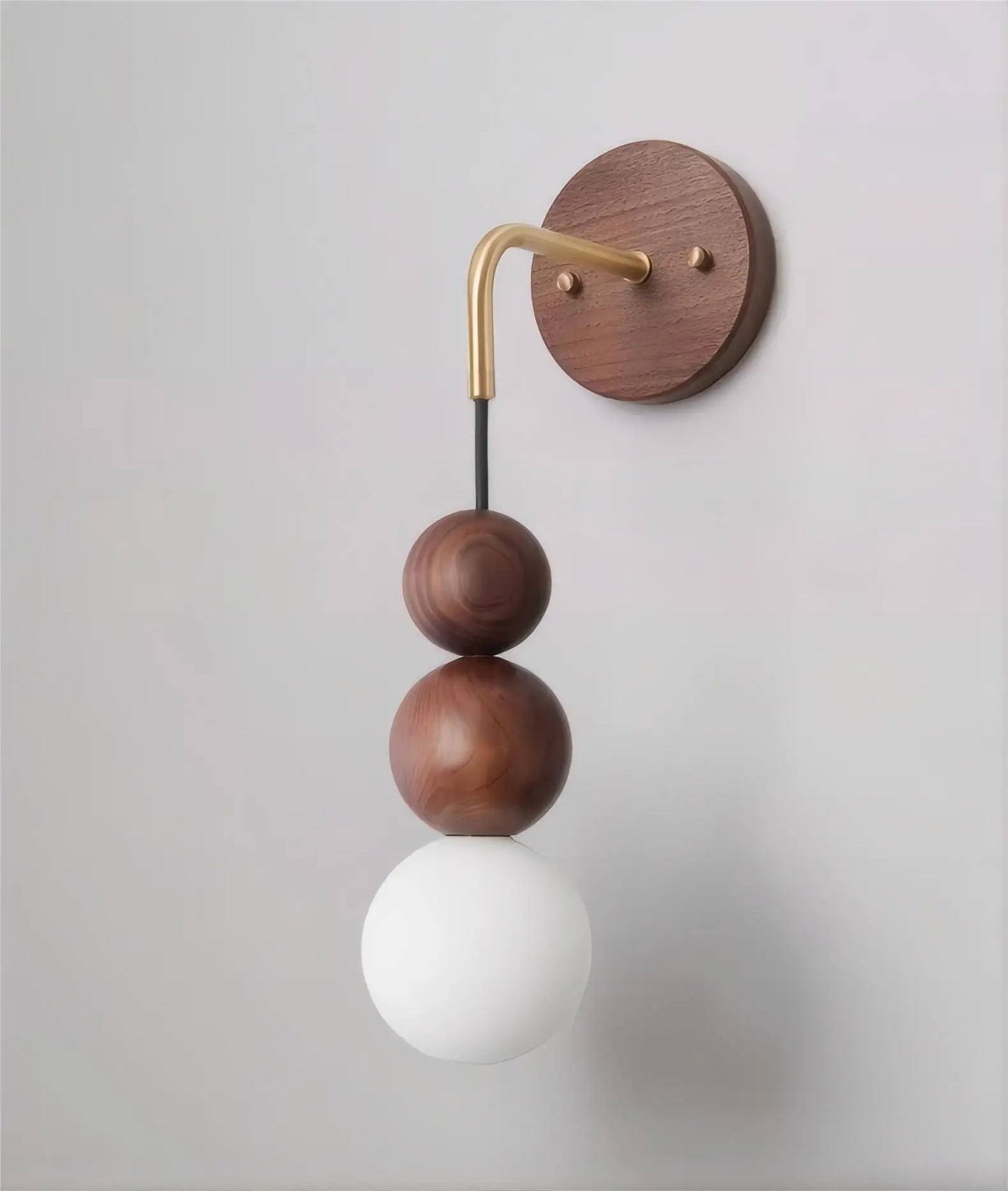 GradientLuxe – Modern Wall Lamp with Walnut and Gradient Glass