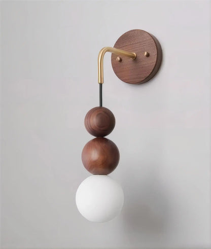 GradientLuxe – Modern Wall Lamp with Walnut and Gradient Glass