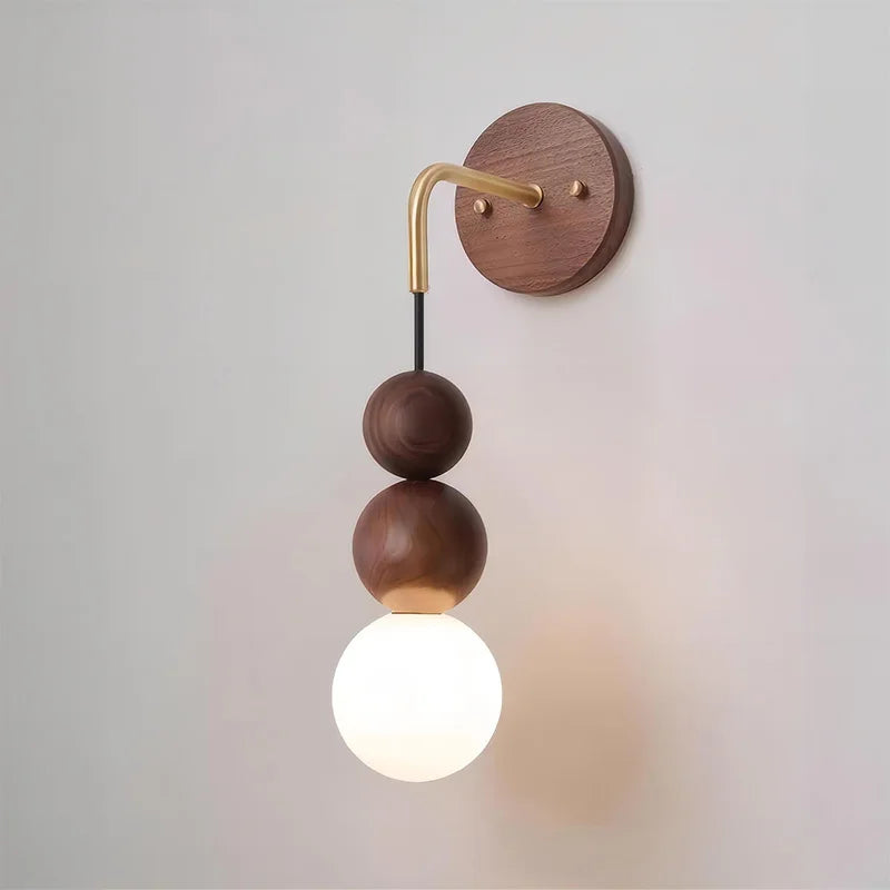 GradientLuxe – Modern Wall Lamp with Walnut and Gradient Glass