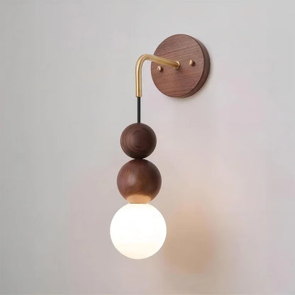 GradientLuxe – Modern Wall Lamp with Walnut and Gradient Glass
