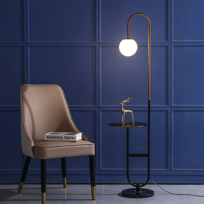NordicGlow - Floor Lamp with Side Table
