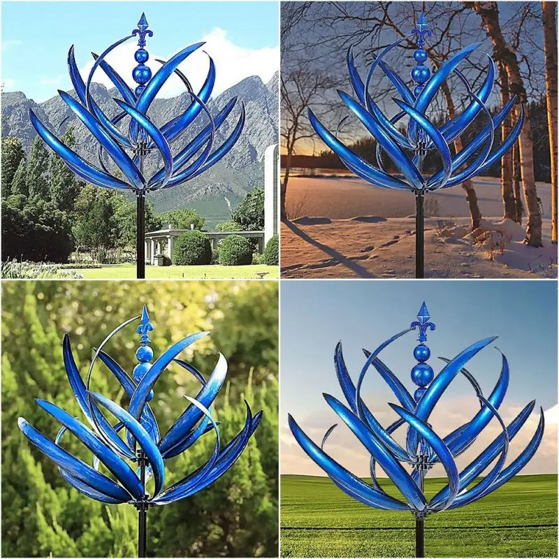 Harlow Wind-Driven Kinetic Art Sculpture - Elegant Metal Garden Spinner-2