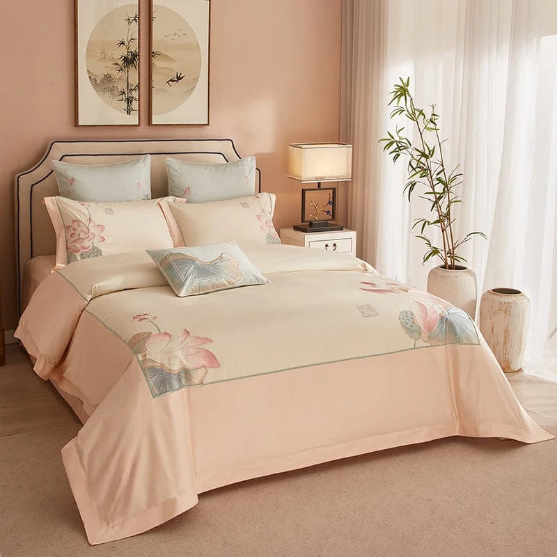 FloralLotus - Egyptian Cotton Duvet Set