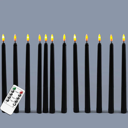 PhantomGlow - Remote-Controlled Black LED Candles for Haunted Evenings