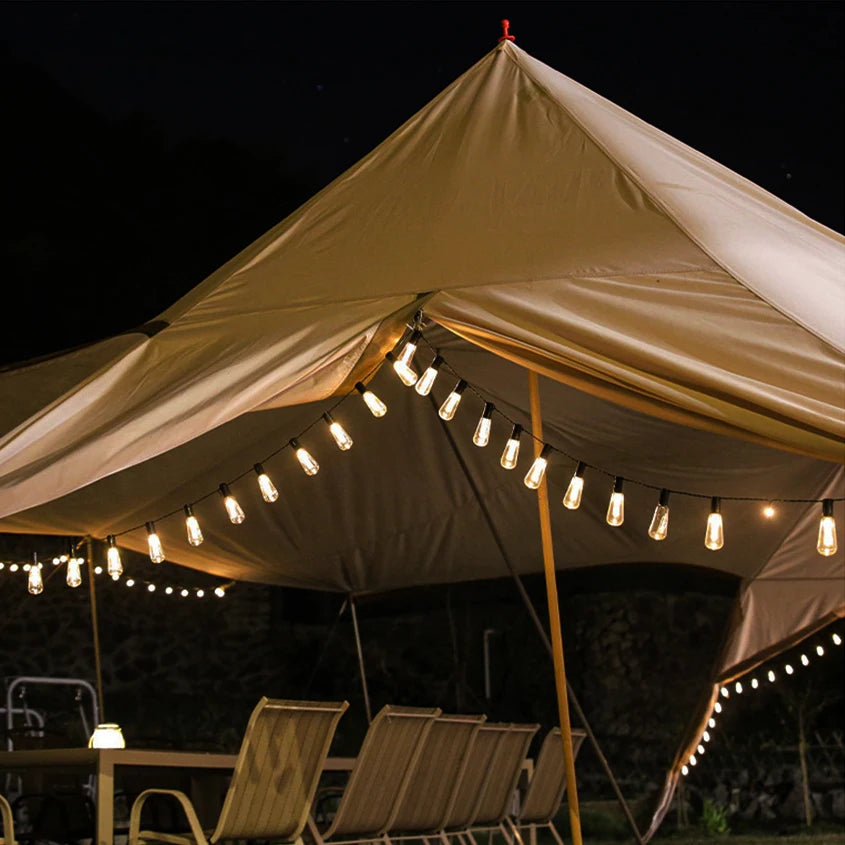 Solar String Lights - Waterproof Retro Edison Bulbs for Outdoor Party Decor-3