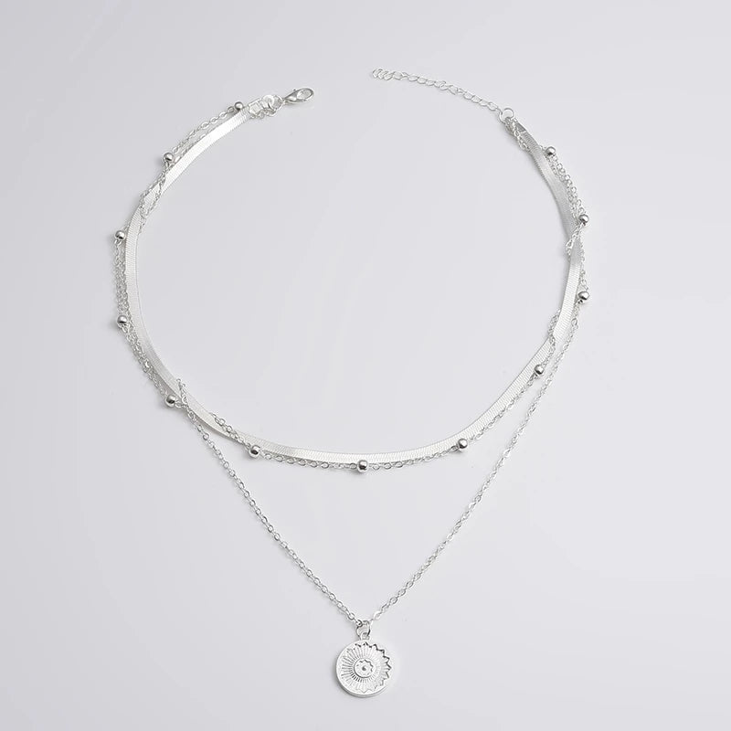 Silver triple necklace 1